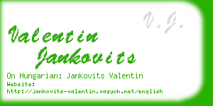 valentin jankovits business card